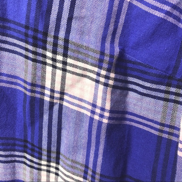 Talbots 100% cotton plaid button down blue/pink - Picture 2 of 4